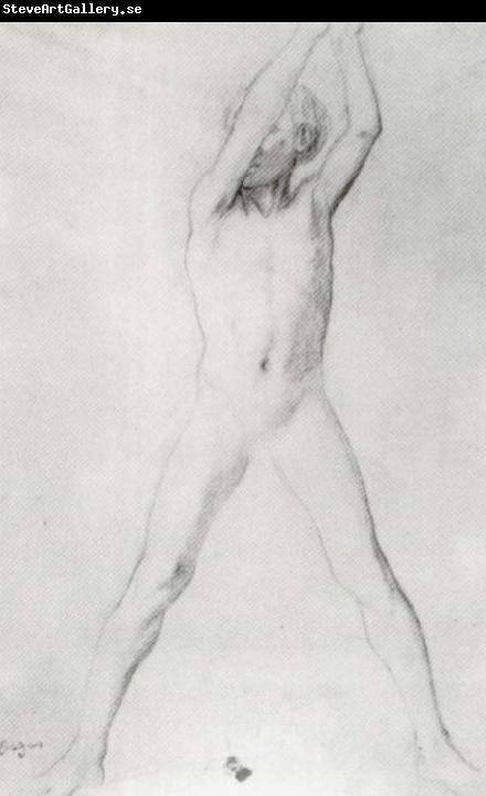 Edgar Degas Study for the youth with Arms upraised